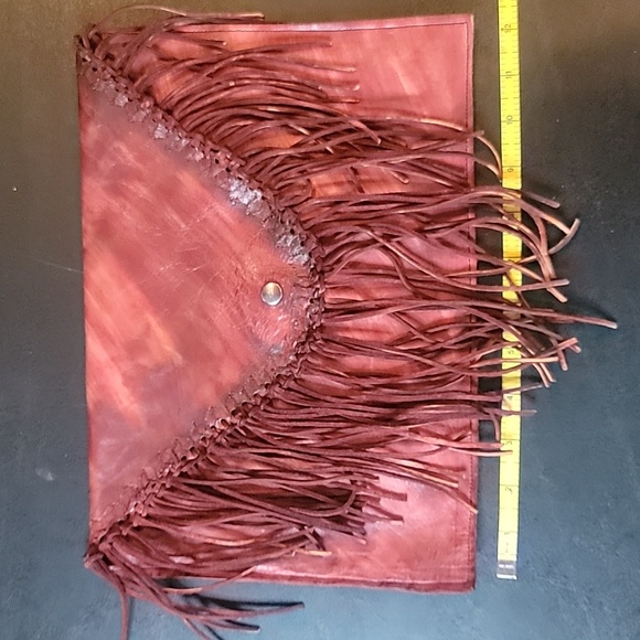 Red Leather Clutch Bag - Picture 4 of 6